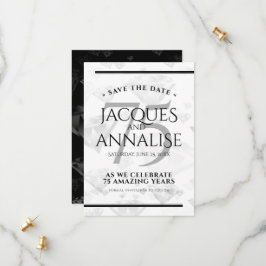 Elegant 75. Diamond Wedding Jubiläum Save The Date