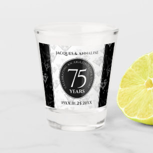 Elegant 75. Diamond Wedding Jubiläum Schnapsglas