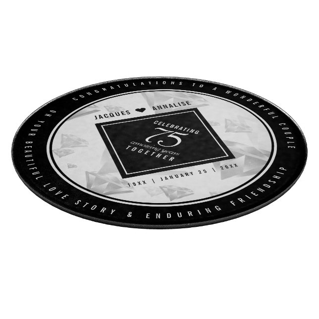 Elegant 75. Diamond Wedding Jubiläum Schneidebrett (Ecke)