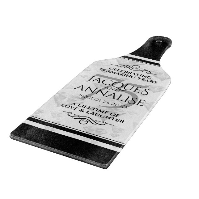 Elegant 75. Diamond Wedding Jubiläum Schneidebrett (Ecke)