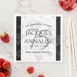Elegant 75. Diamond Wedding Jubiläum Serviette