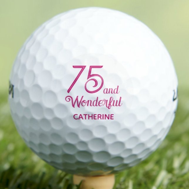 Elegant 75. Geschenk für Tante - rosa Script Desig Golfball (Von Creator hochgeladen)