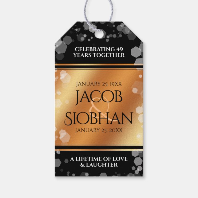Elegant 7. 22. 49. Geburtstag der Kupferhochzeit Geschenkanhänger (Vorderseite)