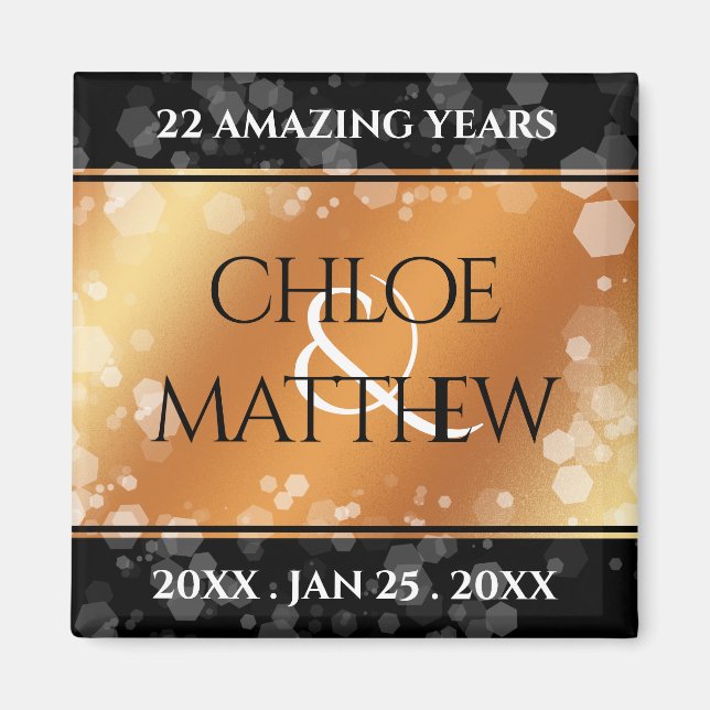 Elegant 7. 22. 49. Geburtstag der Kupferhochzeit Magnet (Vorne)