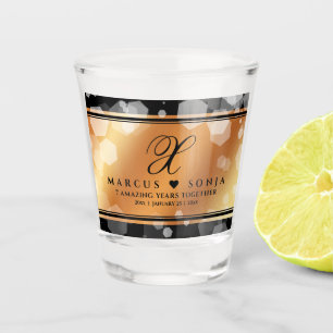 Elegant 7. 22. 49. Kupferhochzeit Jahrestag Schnapsglas