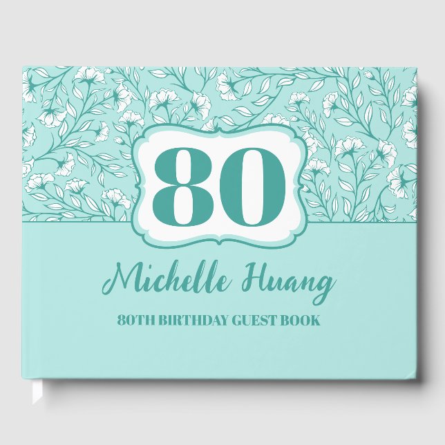 Elegant 80. Geburtstag Gästebuch (Vorderseite)