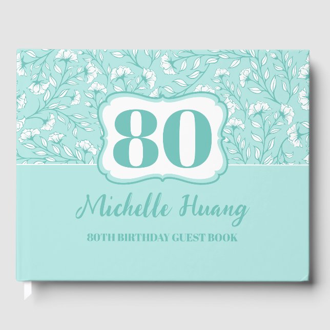 Elegant 80. Geburtstag Gästebuch (Vorderseite)