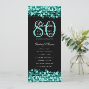 Elegant 80. Geburtstag Programm Türkis Vielen Dank
