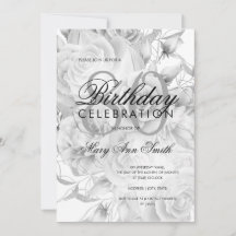 Elegant 80. Geburtstagsparty Floral Silver White
