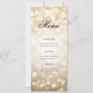 Elegant 80. Geburtstagsparty Menü Gold Bokeh Einladung