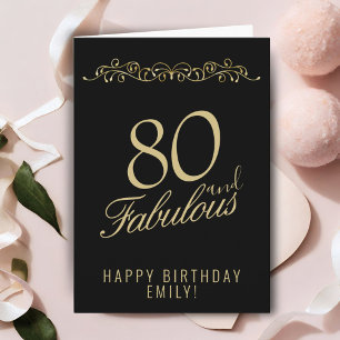 Elegant 80 und fabelhaftes Ornament 80. Geburtstag Karte
