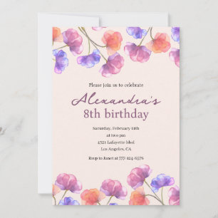 Elegant 8. Geburtstag Einladungen Boho Floral Chic