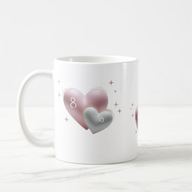 Elegant 8th Anniversary Big Little Hearts Classic  Kaffeetasse (Links)