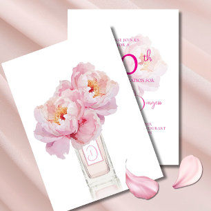 Elegant 90. Geburtstag Pink Floral Wasserfarbe Einladung