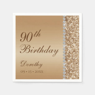 Elegant 90. Geburtstag Serviette