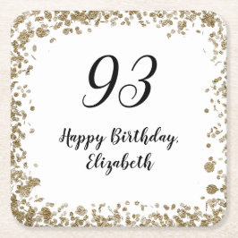 Elegant 93rd Birthday With Gold Sequins Rechteckiger Pappuntersetzer