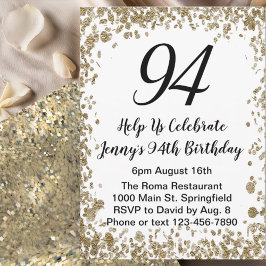 Elegant 94th Birthday Invitation For Her in Gold Einladung