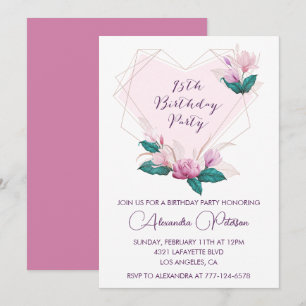 Elegant 95. Geburtstag Einladungen Pink Floral