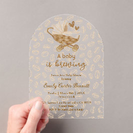 Elegant A Baby ist das Brewing Coffee Baby Shower Acryleinladungen