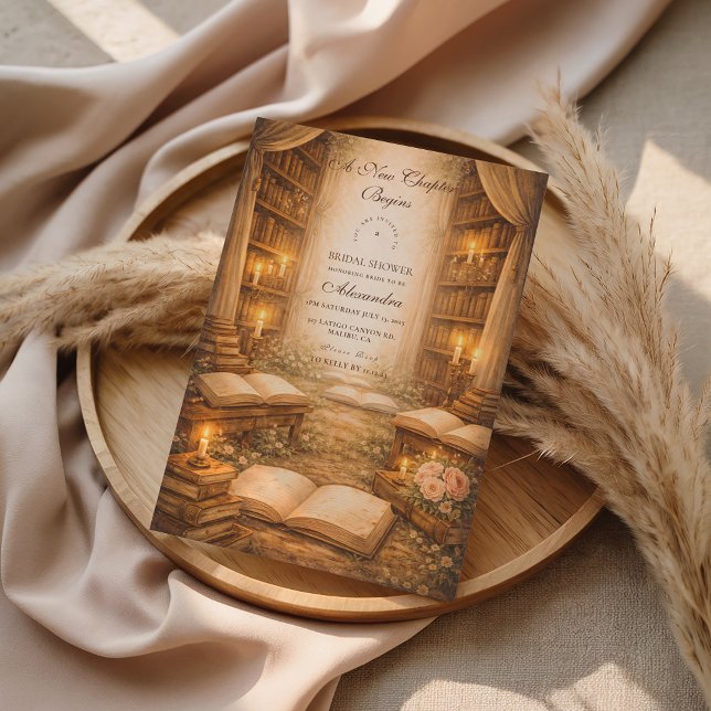 Elegant A New Chapter Bridal Shower Einladung (Von Creator hochgeladen)