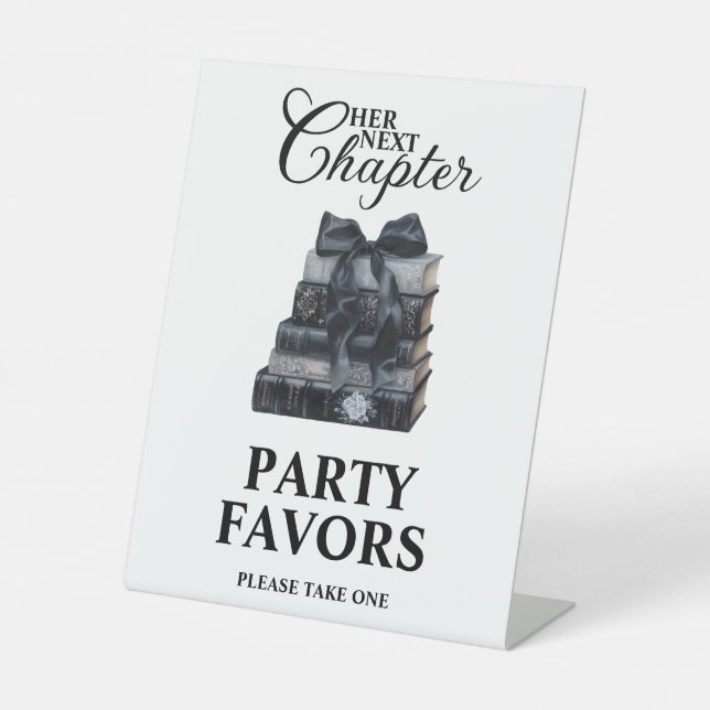 Elegant A New Chapter Bridal Shower Tabletop Sockelschild (Vorderseite)