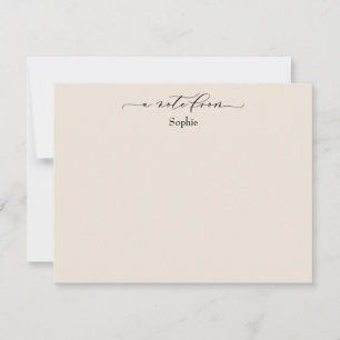 Elegant "A Note From", einfach in Cream Mitteilungskarte