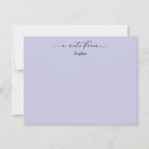 Elegant "A Note From", einfach in Lavender Mitteilungskarte