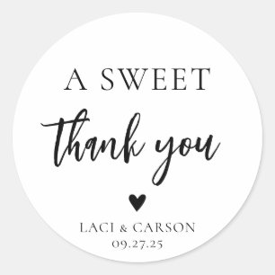 Elegant A Sweet Danke Gastgeschenk Hochzeit Runder Aufkleber