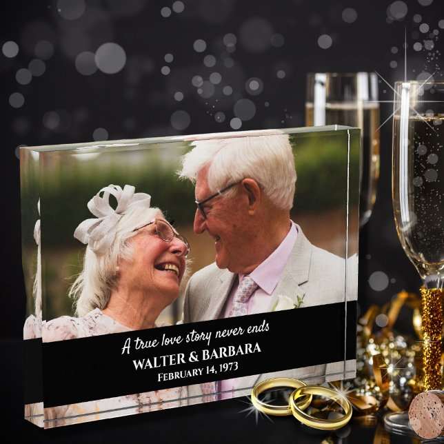 Elegant A True Love 50th Wedding Anniversary Gift Fotoblock (Von Creator hochgeladen)
