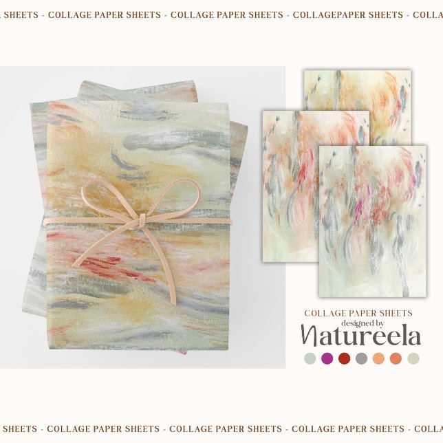 Elegant Abstract Collage  Geschenkpapier Set (Von Creator hochgeladen)