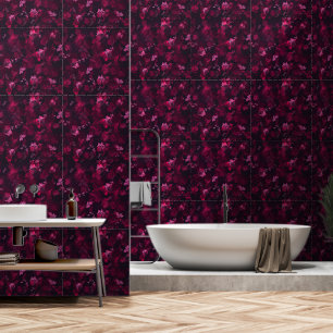 Elegant Abstrakt Dark Burgundy Floral Tapete