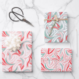 Elegant Abstrakt in White Christmas Geschenkpapier Set