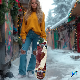 Elegant Abstrakt mit Bio Formen und Deep Tone Skateboard