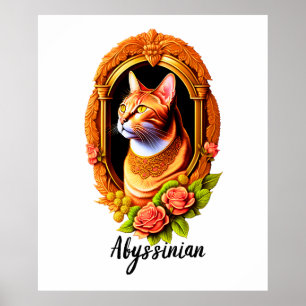 Elegant Abyssinian Cat Poster