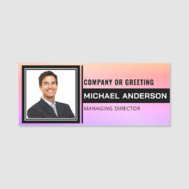 Elegant & Add-Logos Beruflicher Mitarbeiter Namensschild