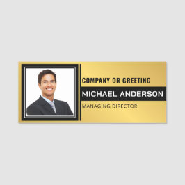Elegant & Add-Logos Beruflicher Mitarbeiter Namensschild
