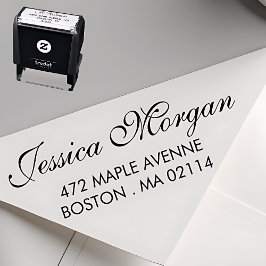 Elegant Address Stamp | Script Style Permastempel