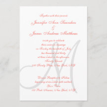 Elegant Affair Coral Gray Mit Monogramm Wedding
