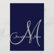 Elegant Affair Navy Blue Gray Initial Wedding