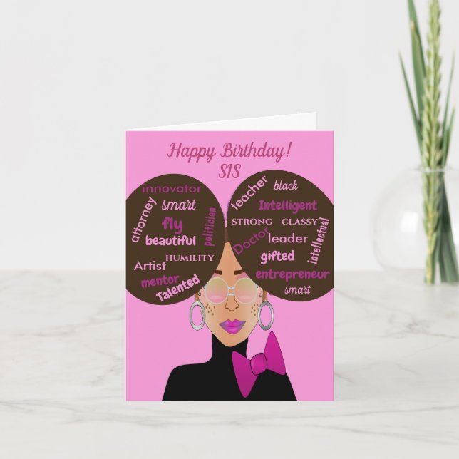 Elegant Afro American Sister Birthday Card Karte (Vorderseite)