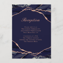Elegant Agate Navy Rose Gold Wedding Reception