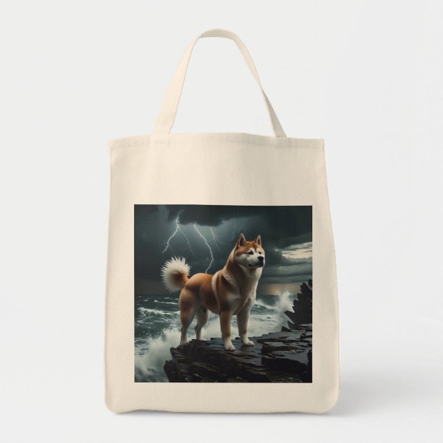 Elegant Akita Lebensmittelgeschäft Tasche (Vorne)