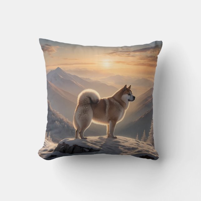 Elegant Akita Throw Pillow Kissen (Vorderseite)