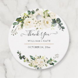 Elegant Alabaster Watercolor Rose Vielen Dank Geschenkanhänger