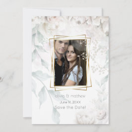 Elegant Alabaster White Peonies Einladung