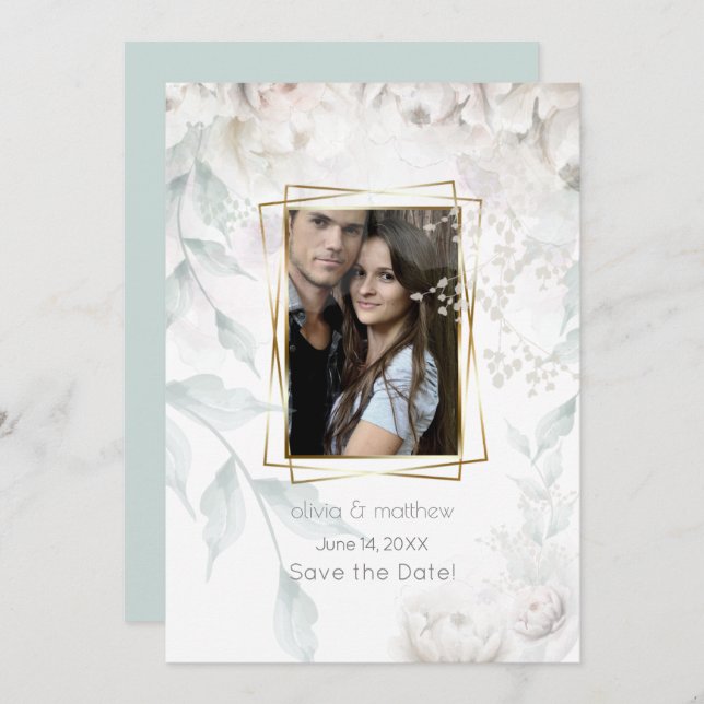 Elegant Alabaster White Peonies Einladung (Vorne/Hinten)