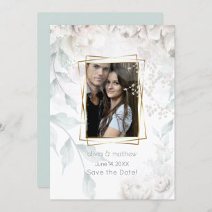 Elegant Alabaster White Peonies Einladung