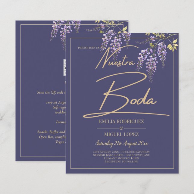 ELEGANT All-In1 Wisteria Dusty Lila Gold Wedding (Vorne/Hinten)