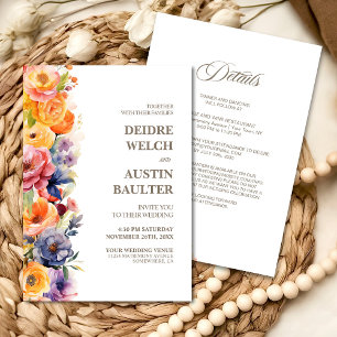 Elegant All in One Spring Floral Wedding Einladung