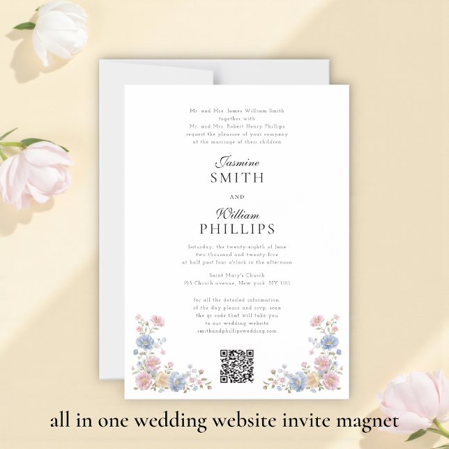 Elegant all in one wedding website invite Magnet (Von Creator hochgeladen)